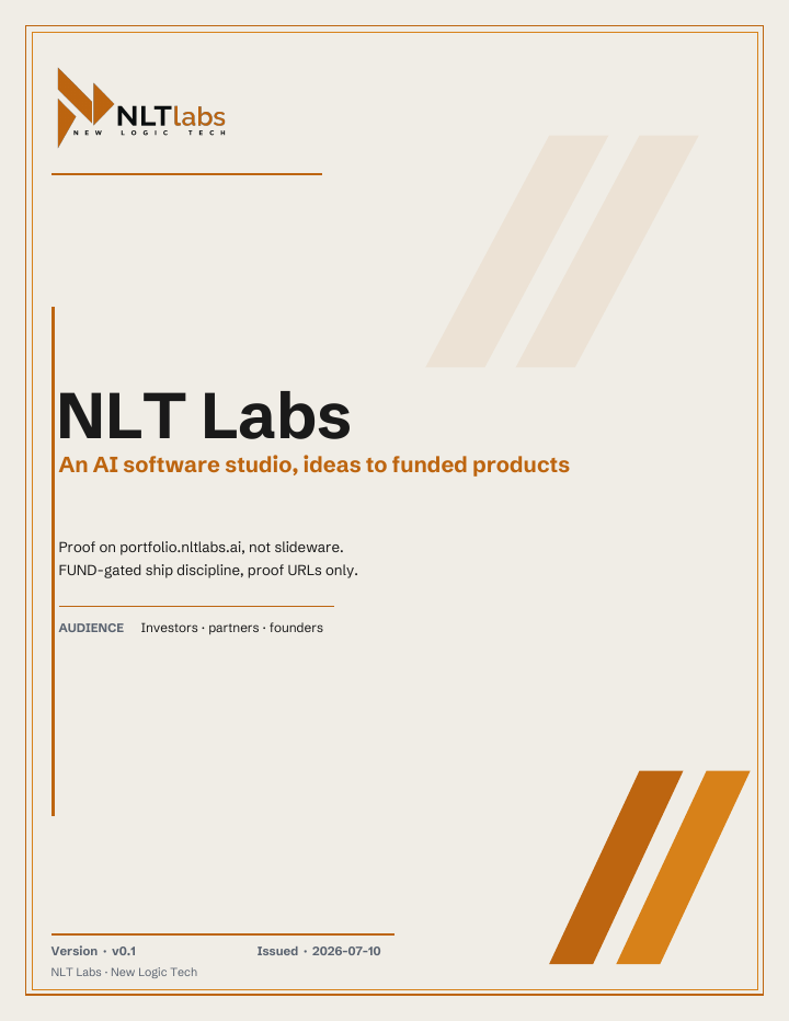 First page preview of NLT Labs Company Brief